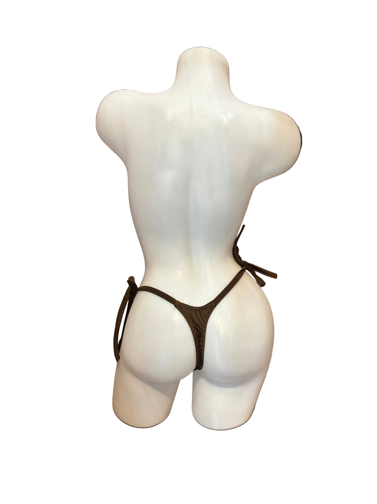 Side Tie Y-Back G-String Brown - Model Express Vancouver