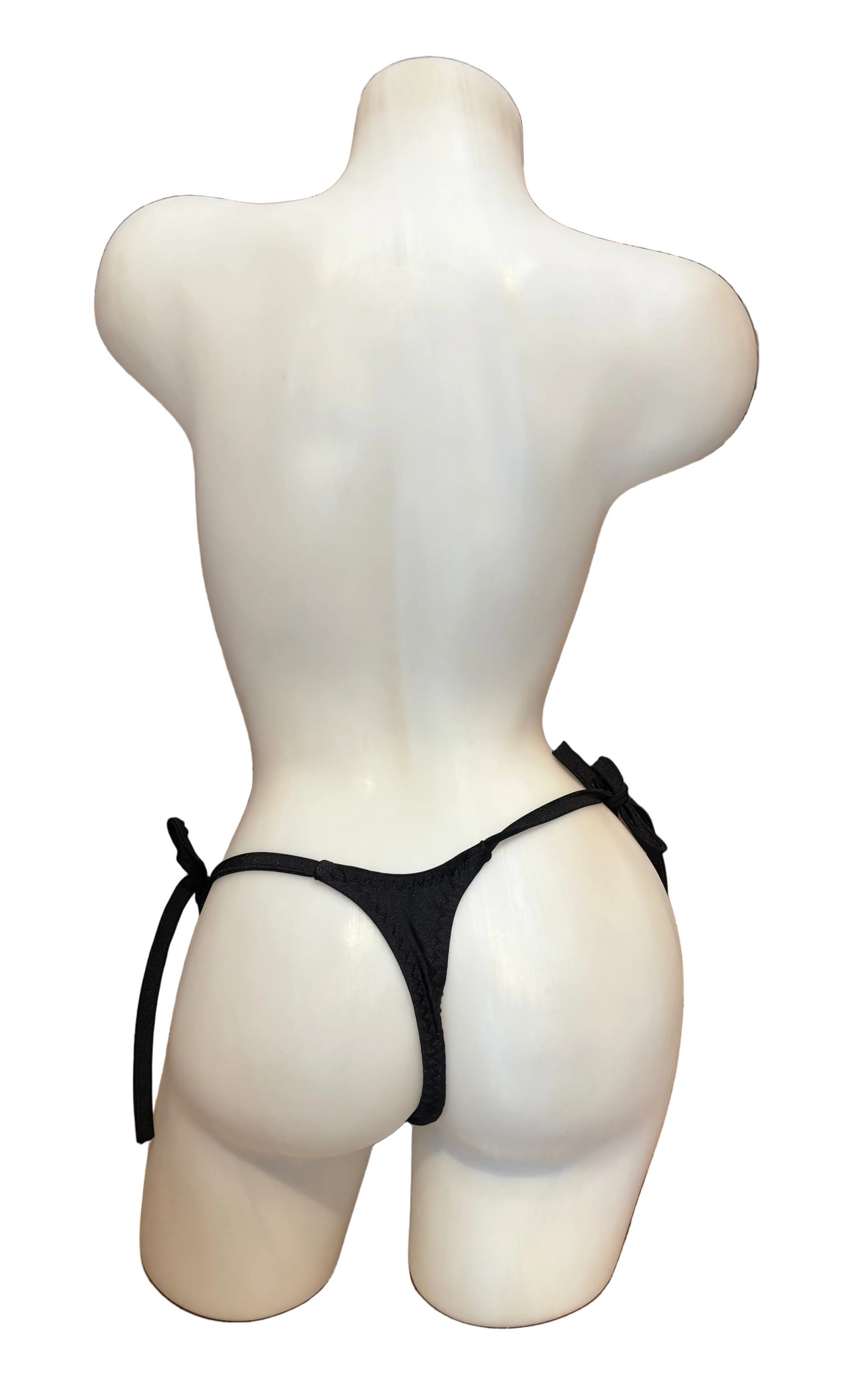 Side Tie Y-Back G-String Black - Model Express Vancouver