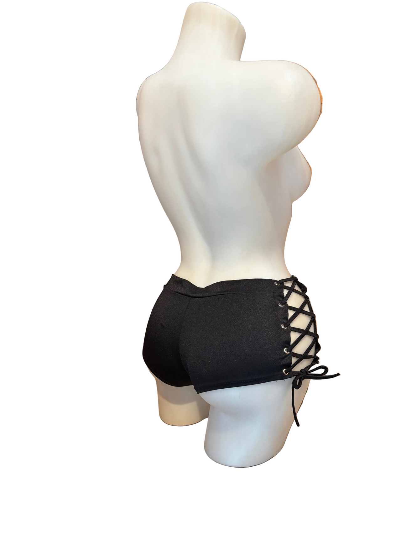 Lace Up Side Booty Shorts Black