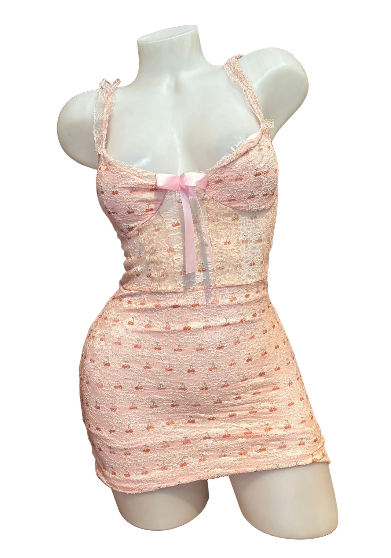 Floral Print Cherry Lace Dress