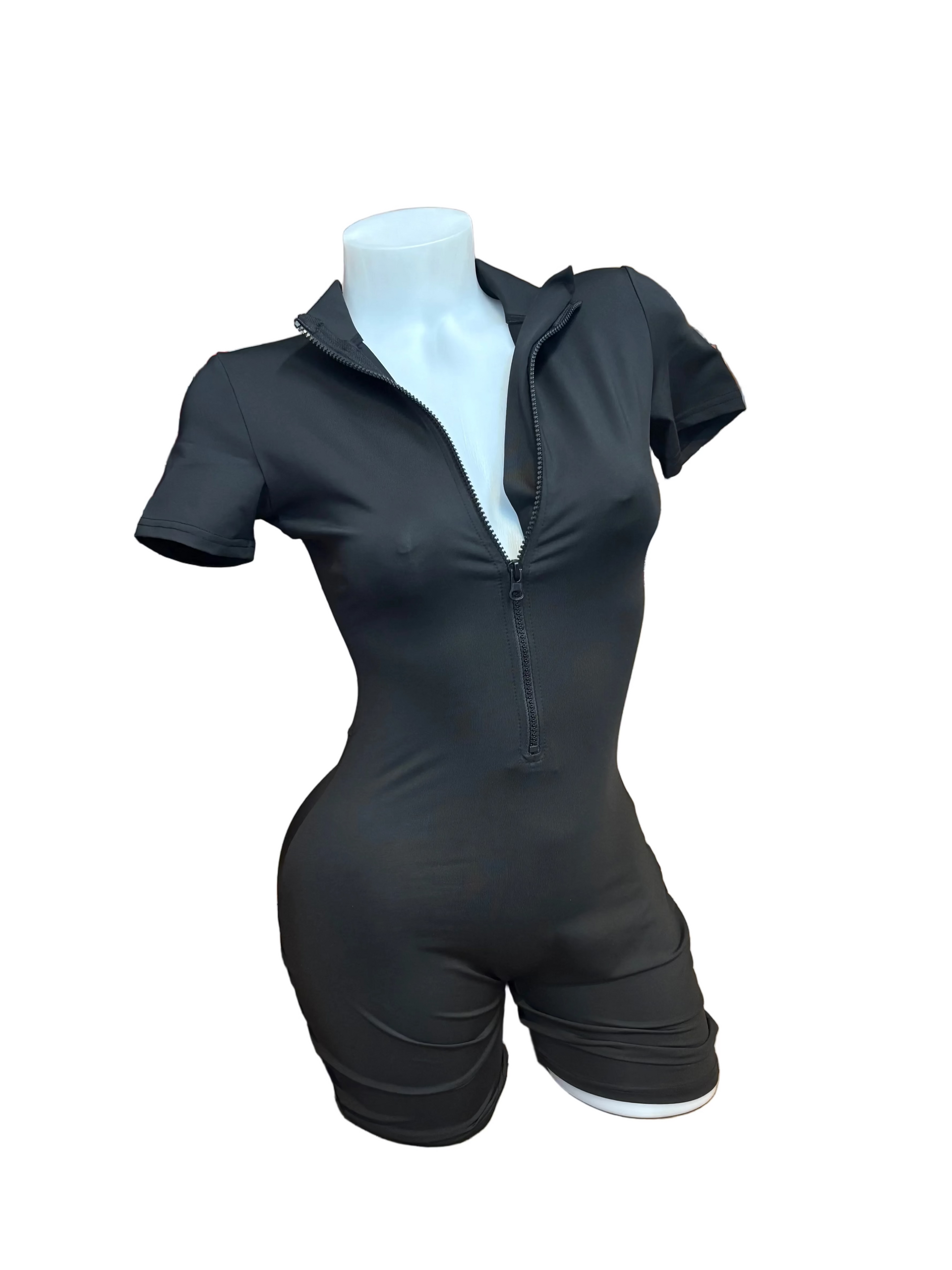 Romper with Long Zipper Black - Model Express Vancouver