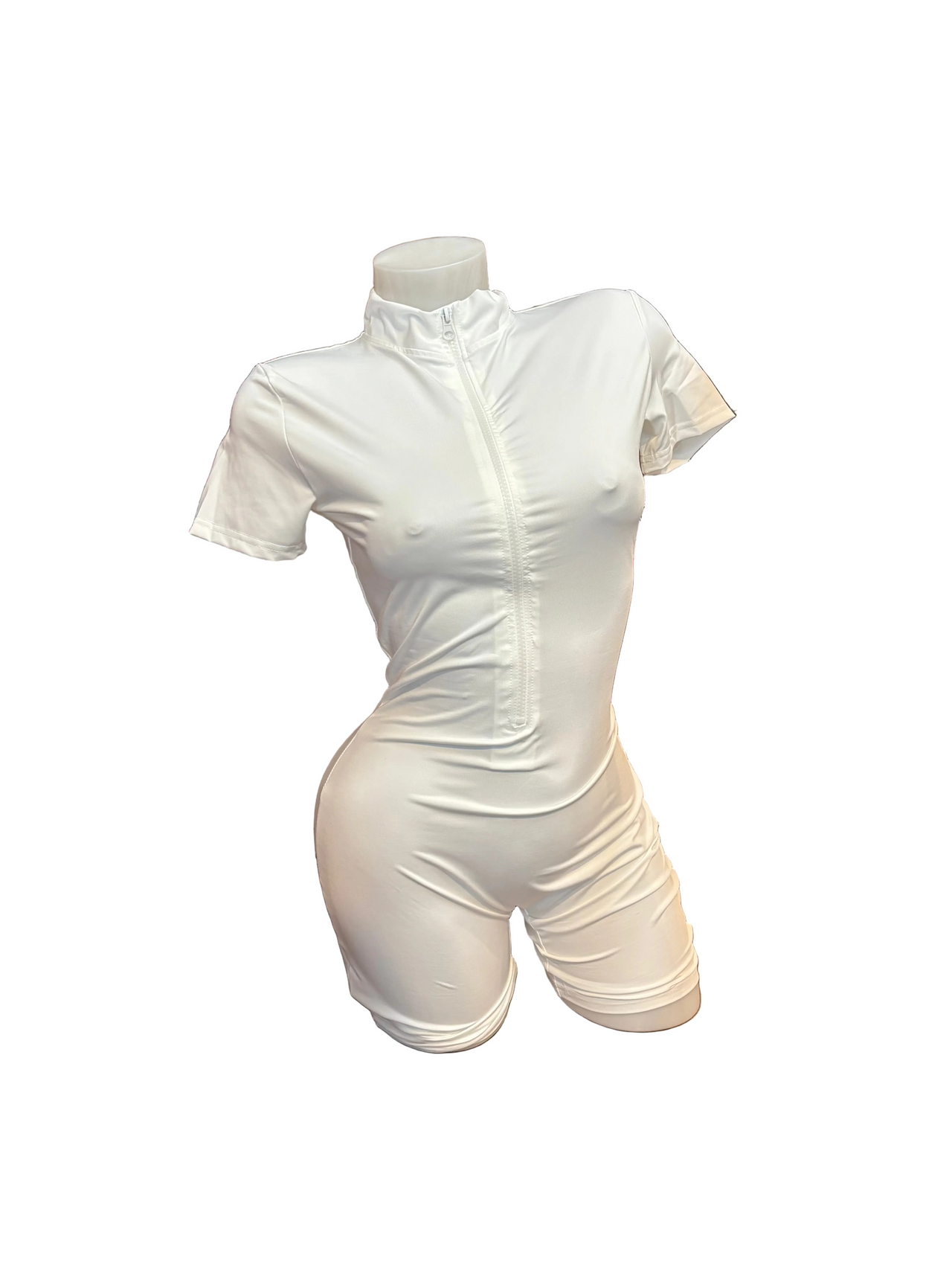 Romper with Long Zipper White - Model Express Vancouver