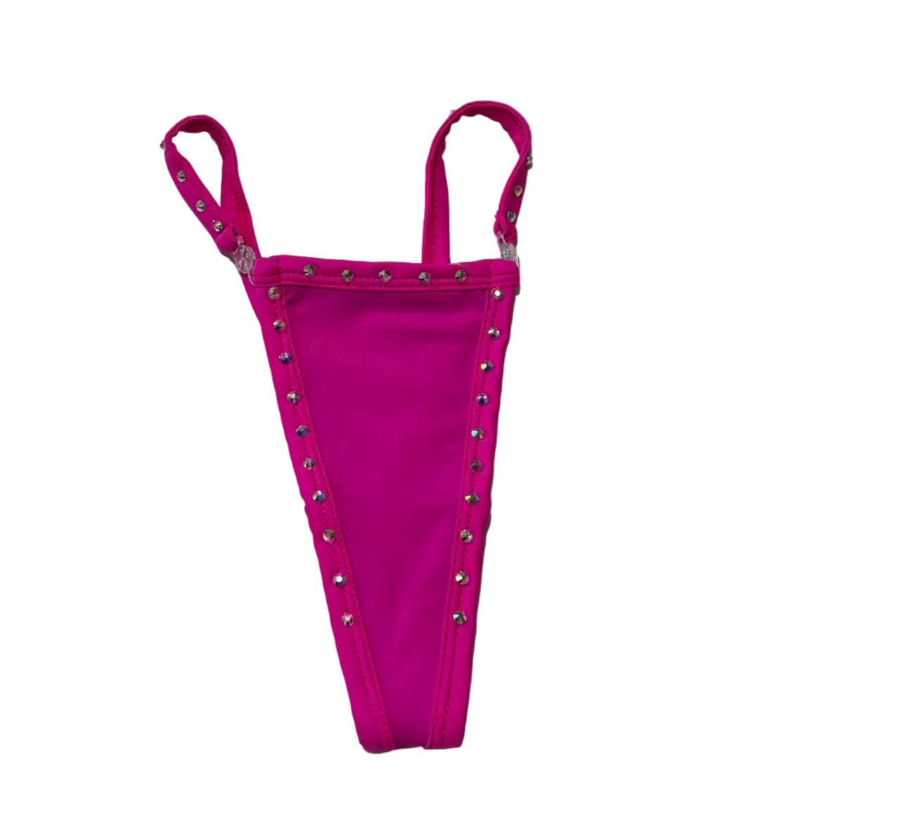Crystal Thin Clip G-String - Hot Pink - Model Express Vancouver