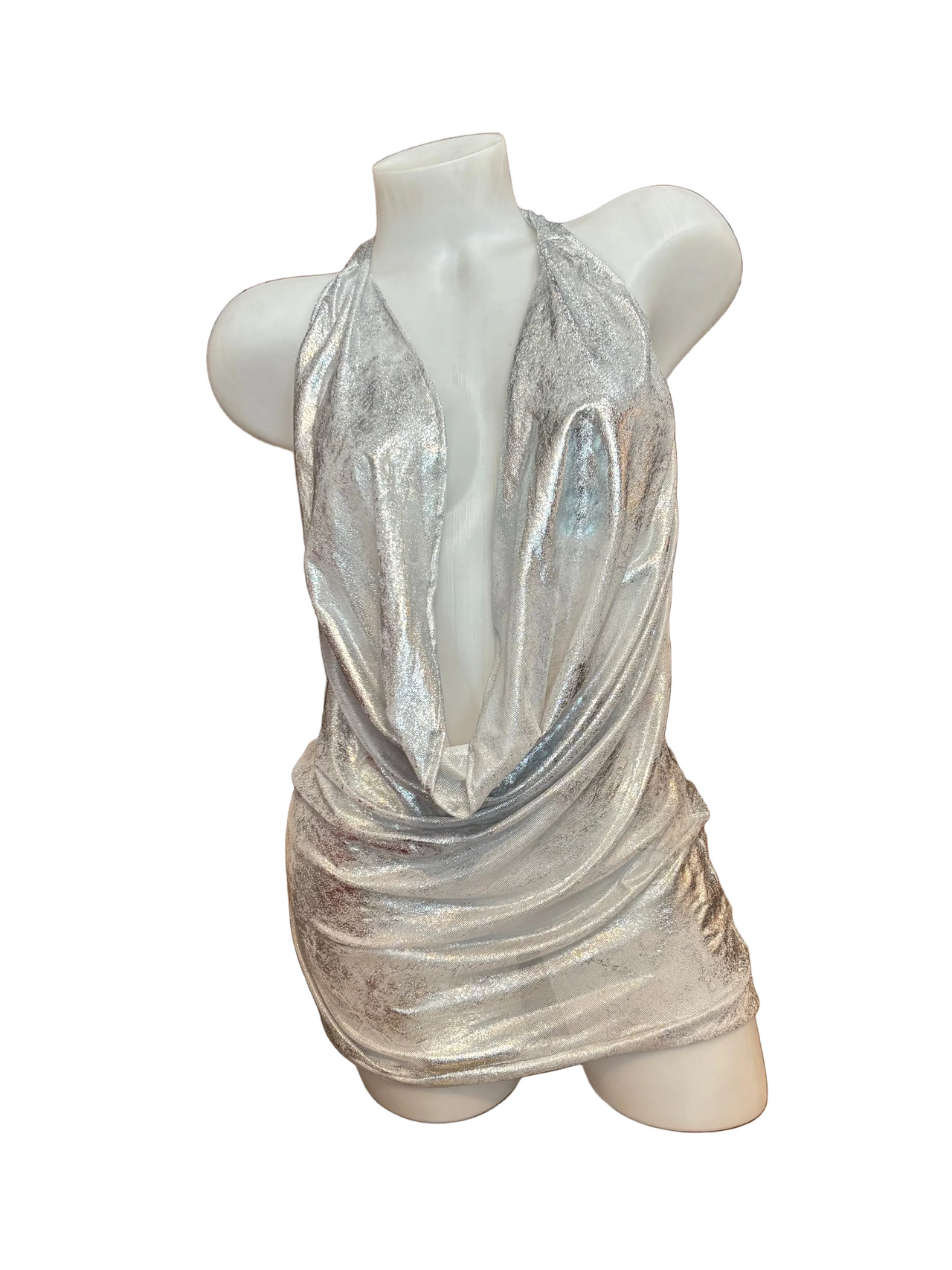 Sparkle Halter Dress Silver - Model Express Vancouver