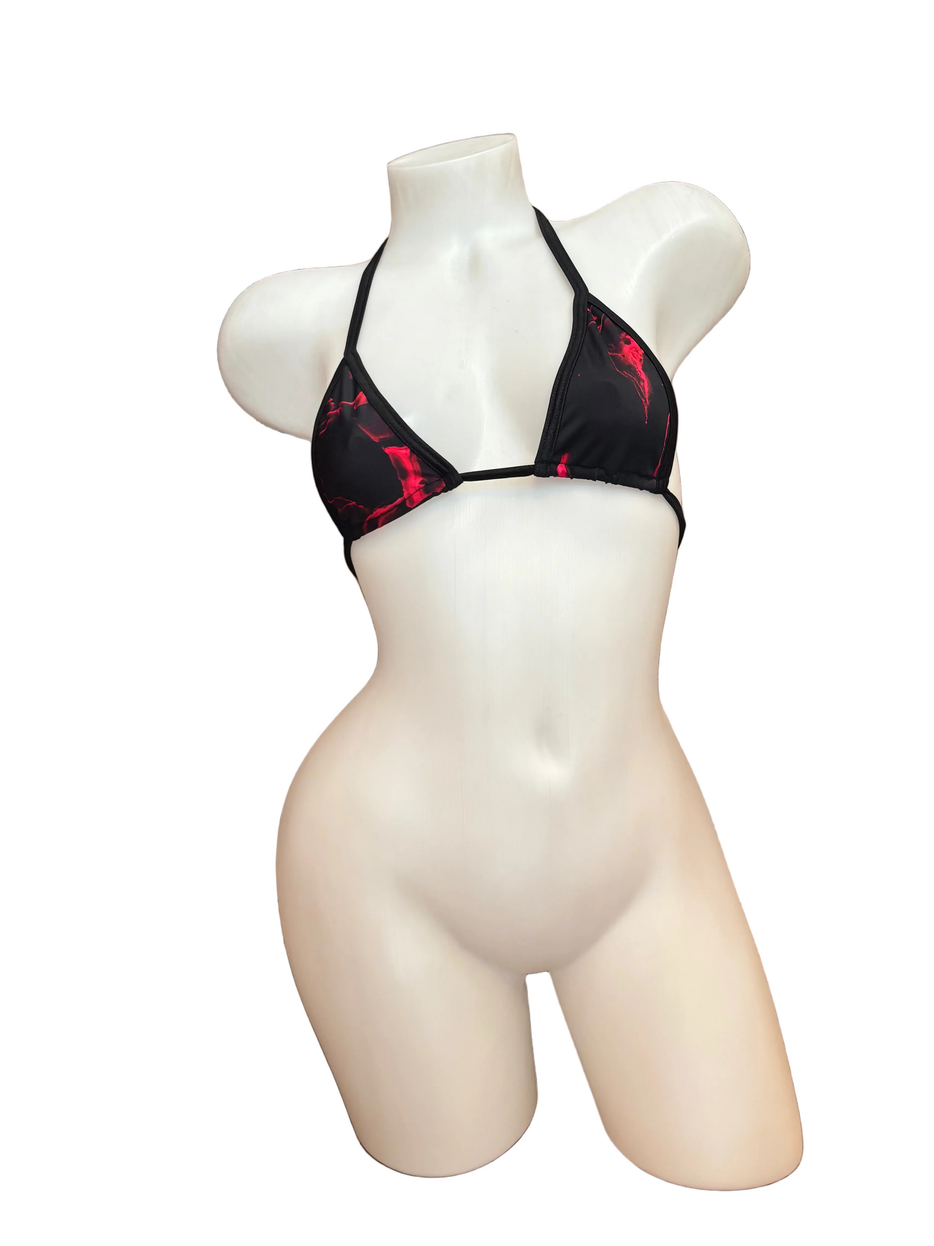 Micro Tie Triangle Top - Black/Red Flames - Model Express Vancouver