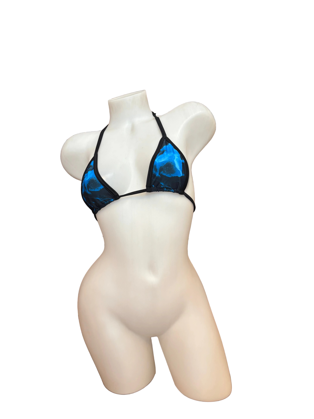 Micro Tie Triangle Top - Black/Blue Flames - Model Express Vancouver