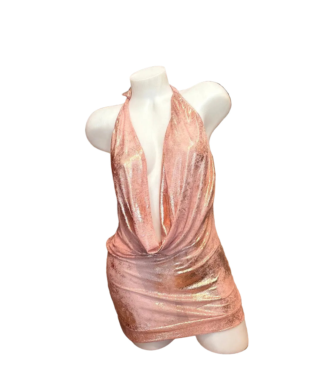 Sparkle Halter Dress Rose Pink - Model Express Vancouver