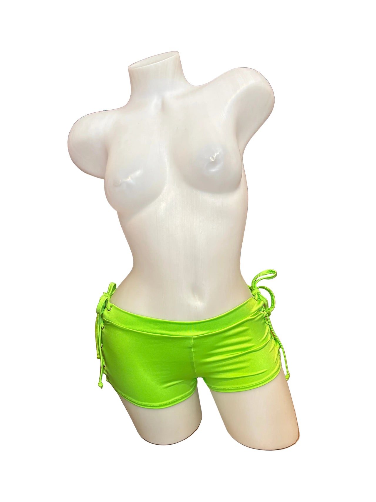 Lace Up Side Booty Shorts Green - Model Express Vancouver