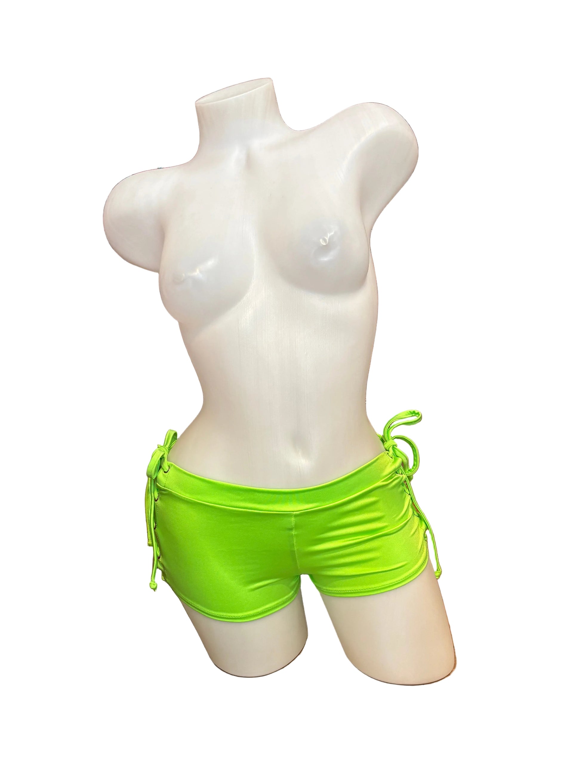 Lace Up Side Booty Shorts Green - Model Express Vancouver