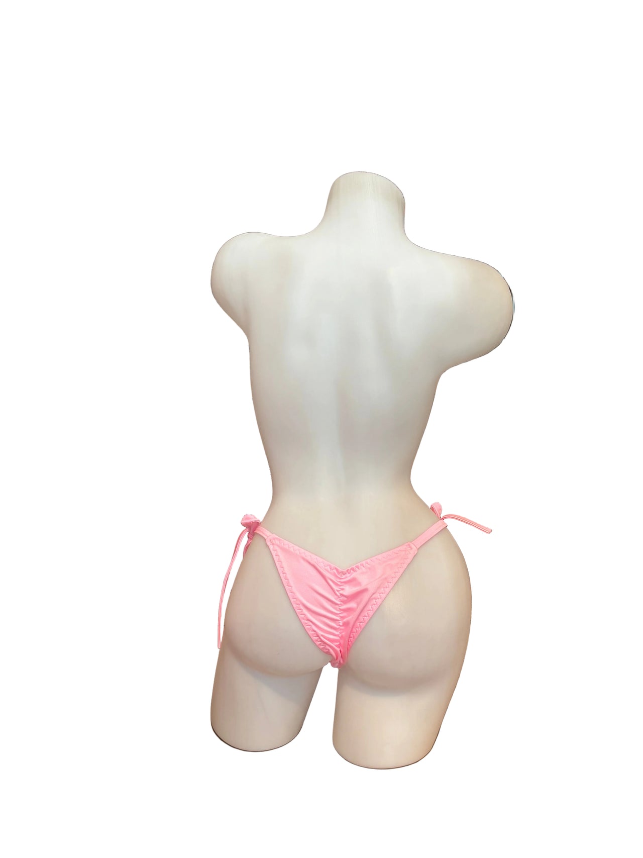 Scrunch Back Tie Sides Thong Baby Pink
