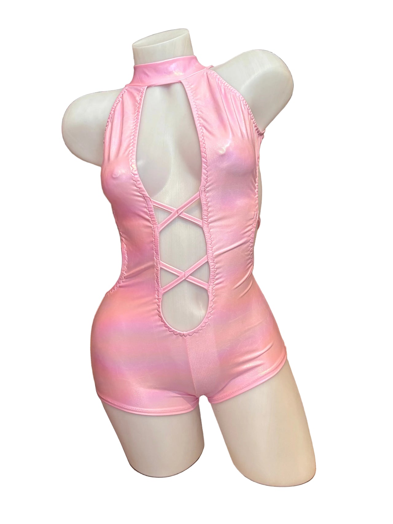 Halter Top Bodysuit Baby Pink - Model Express Vancouver