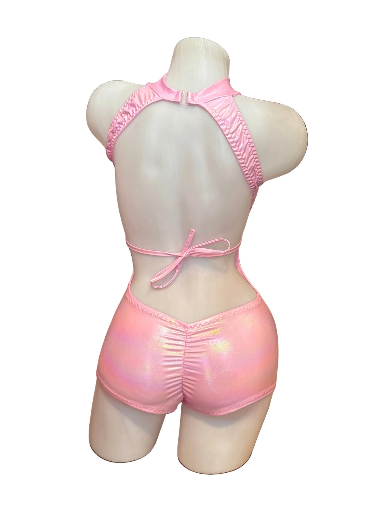 Halter Top Bodysuit Baby Pink - Model Express Vancouver