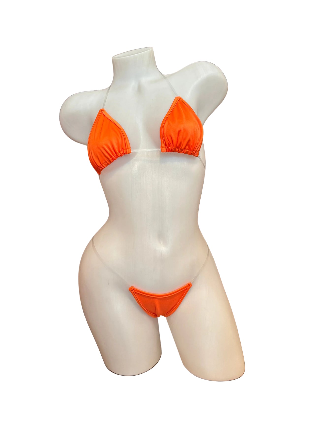 Clear Strap Y-Back Bikini Neon Orange - Model Express Vancouver
