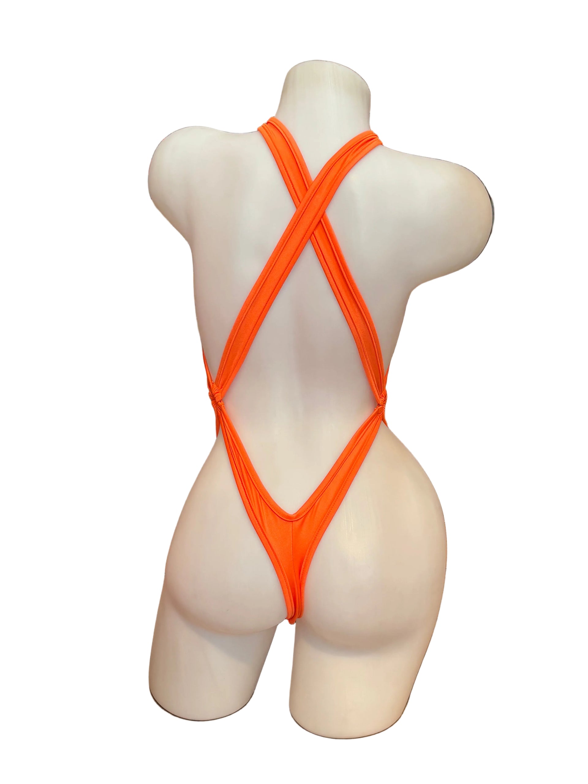 Cross Shoulder Bodysuit Orange - Model Express Vancouver