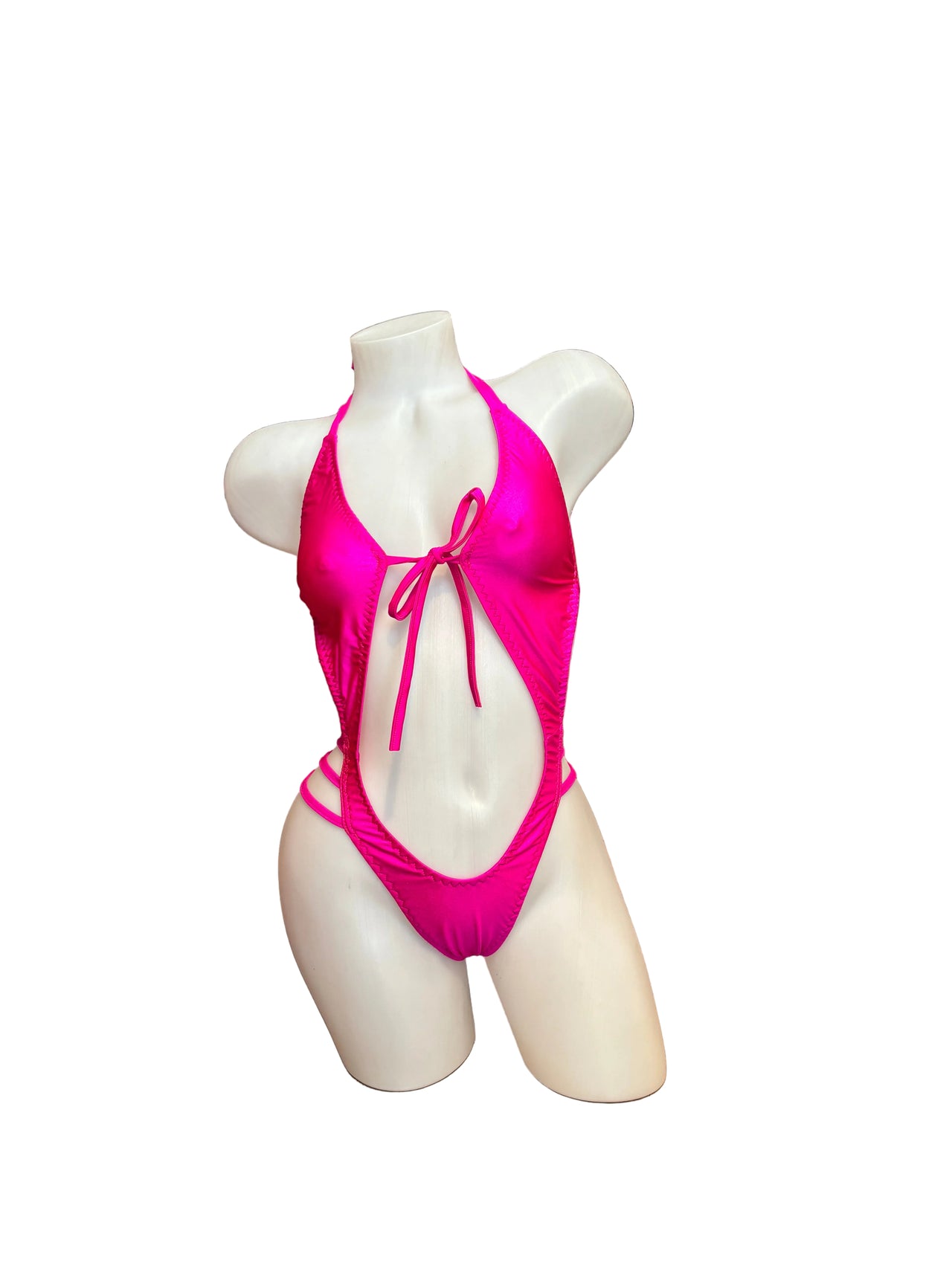 Multi Tie Thong Back Romper Pink - Model Express Vancouver