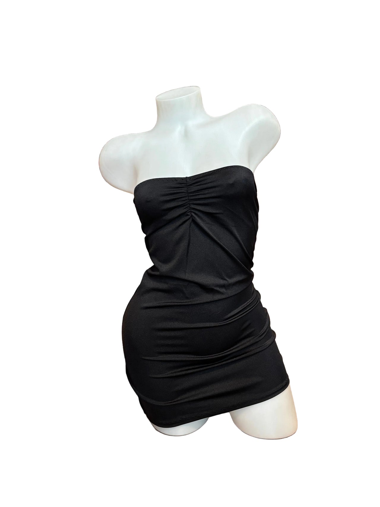 Ruched Tube Dress Black - Model Express Vancouver