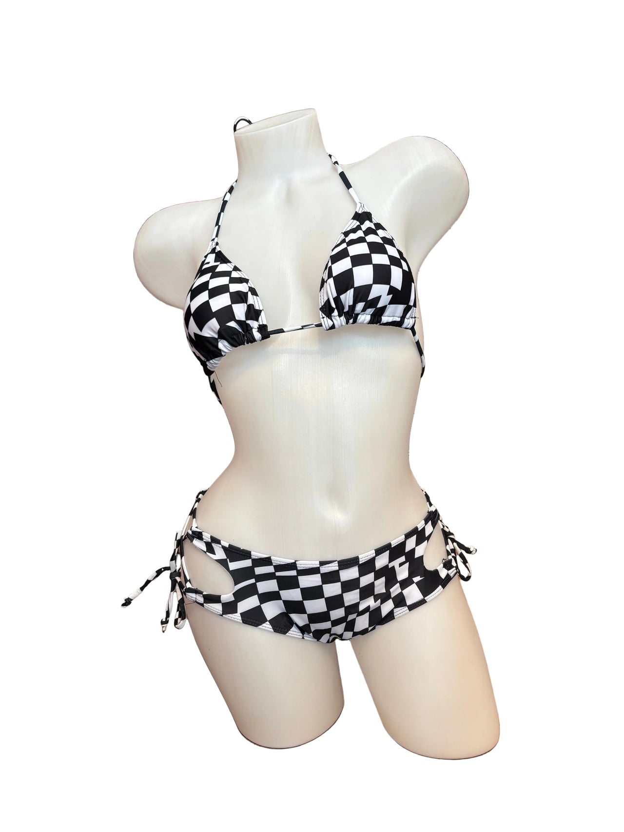 Checker Bikini with Side Tie Detail - Model Express Vancouver