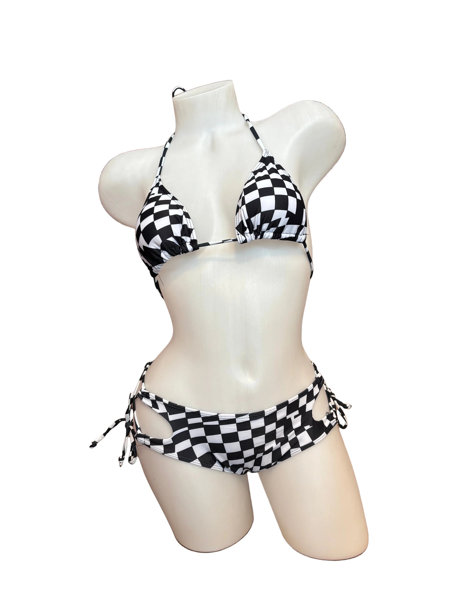 Checker Bikini with Side Tie Detail - Model Express Vancouver