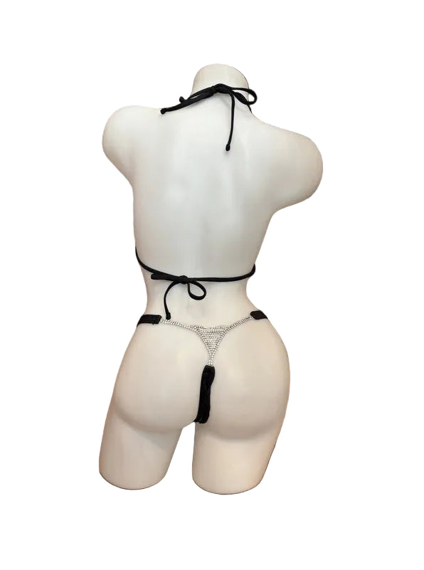 Rhinestone T-Back Bikini