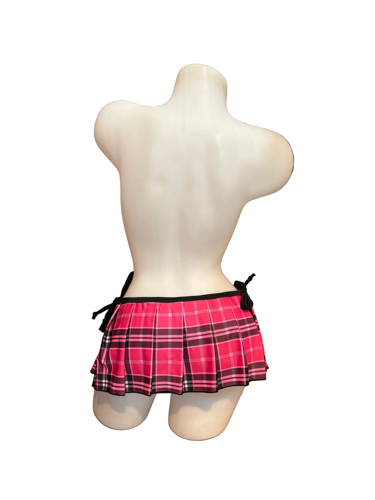 Side Tie School Girl Skirt - Pink - Model Express Vancouver