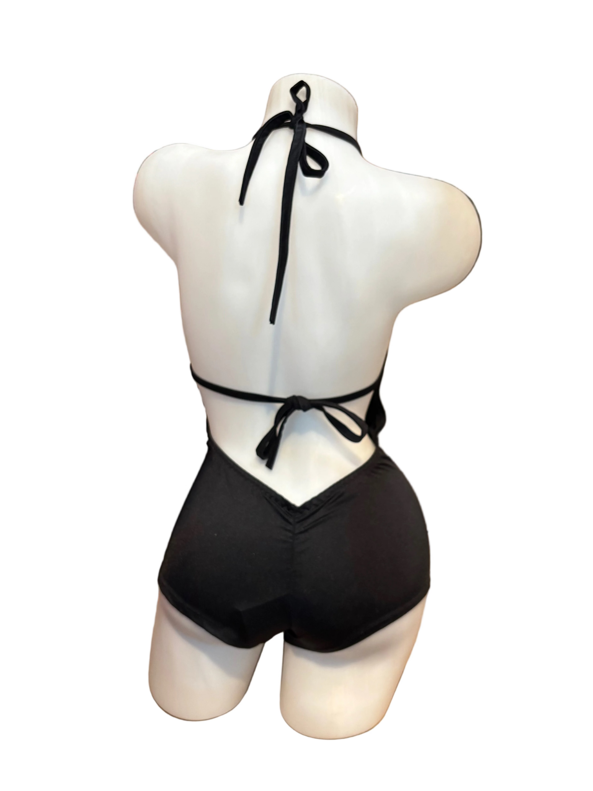 Romper with Criss Cross Front Black - Model Express Vancouver