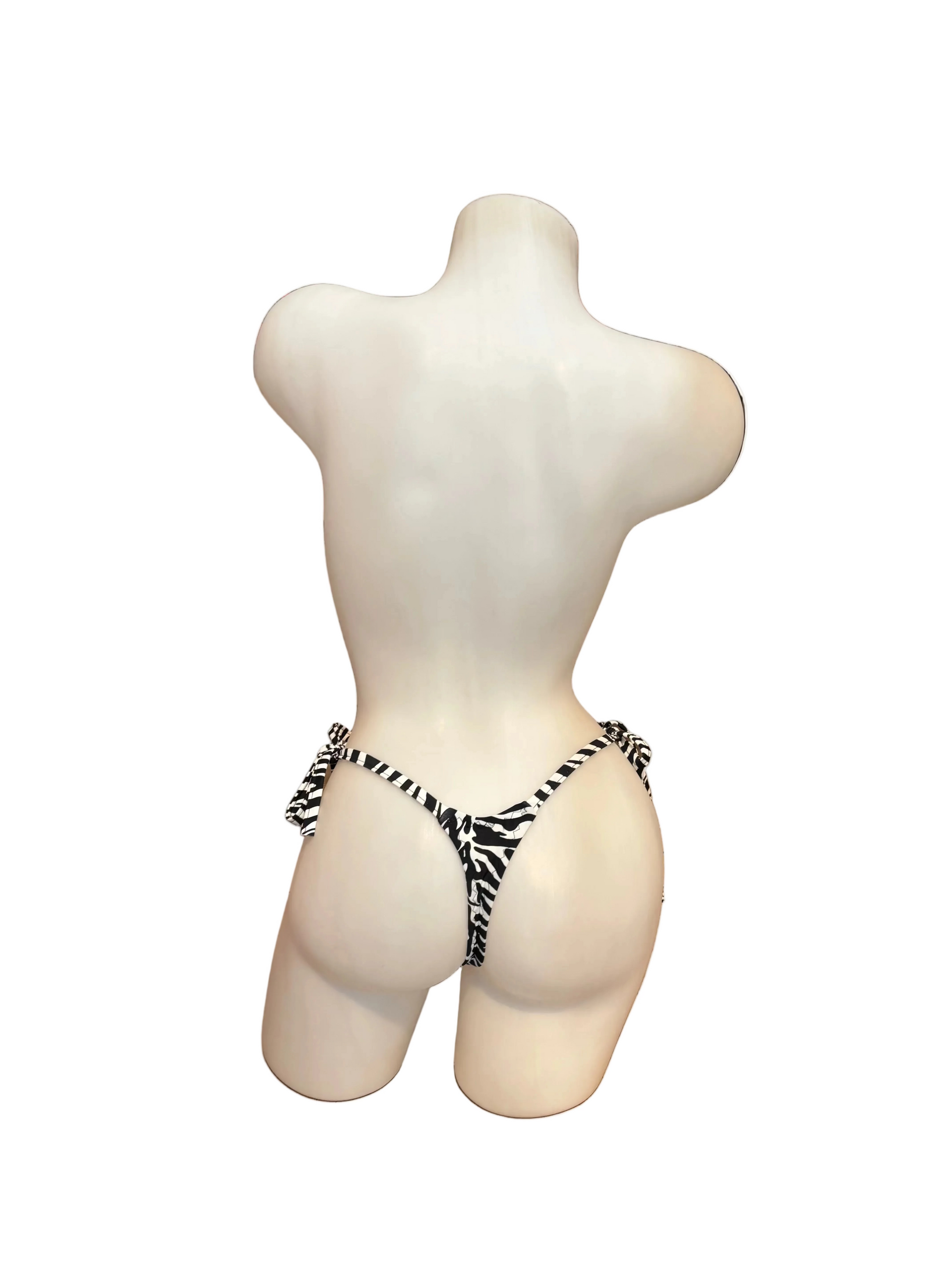 Side Tie Y-Back G-String Zebra - Model Express Vancouver