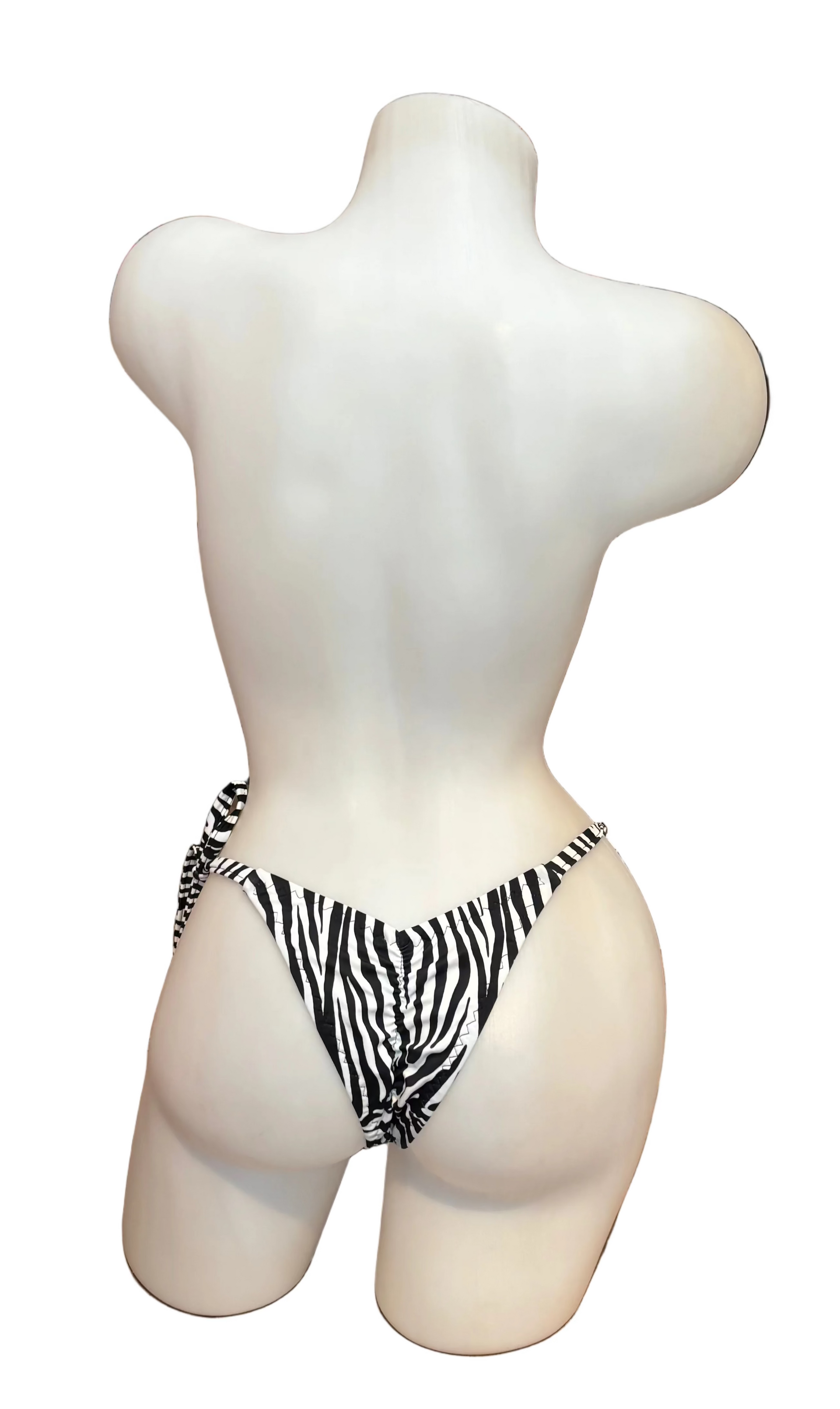 Scrunch Back Tie Sides Thong Zebra - Model Express Vancouver