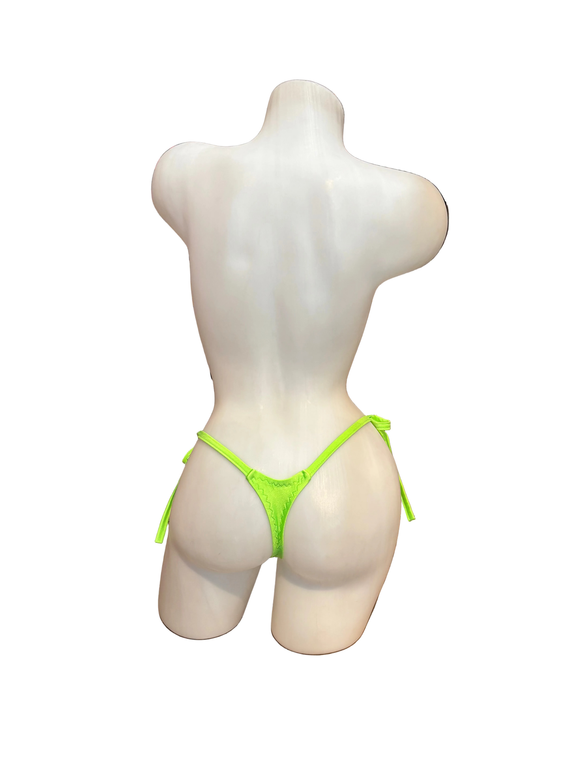 Side Tie Y-Back G-String Neon Green - Model Express Vancouver