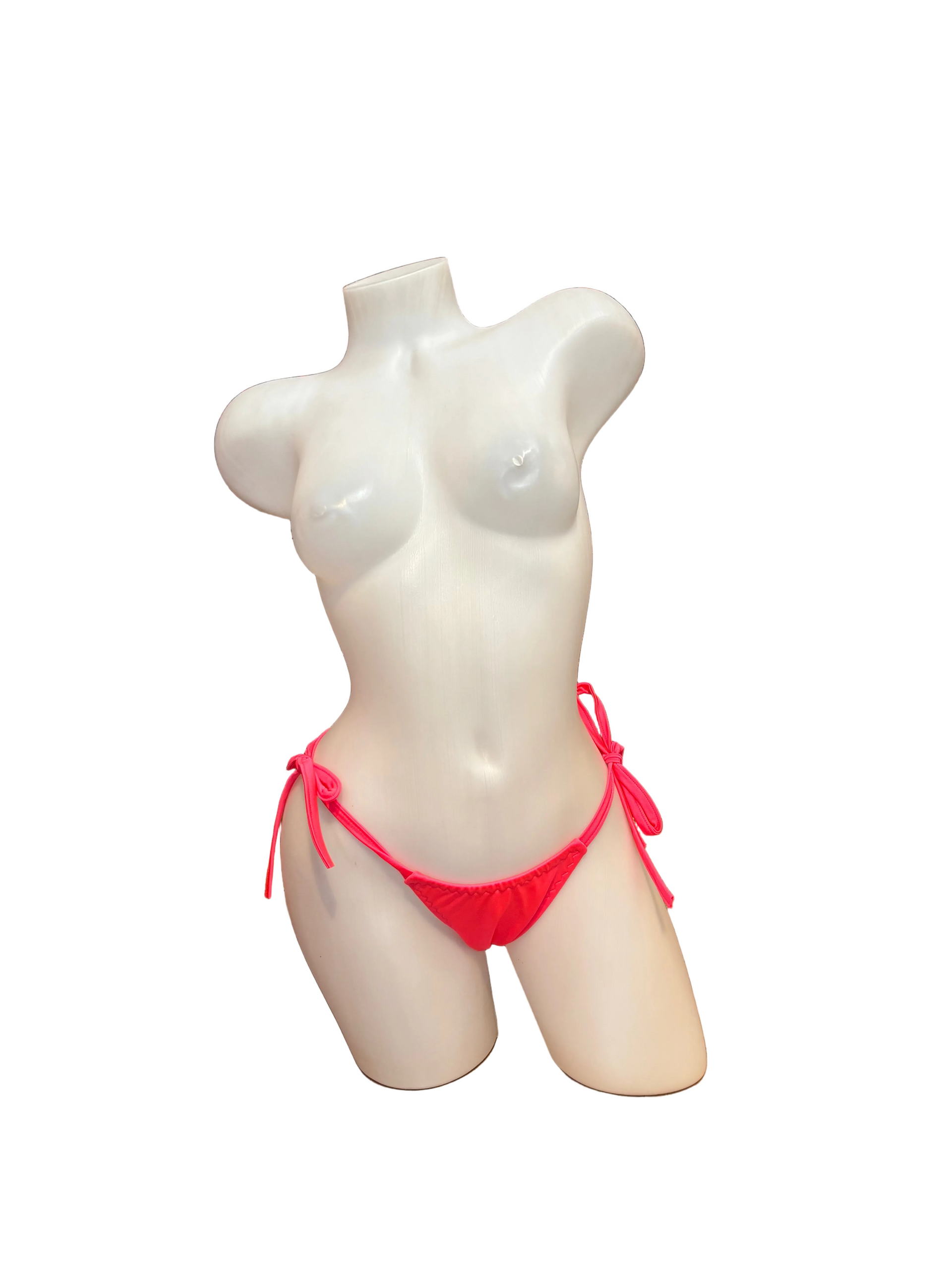 Scrunch Back Tie Sides Thong Coral - Model Express Vancouver