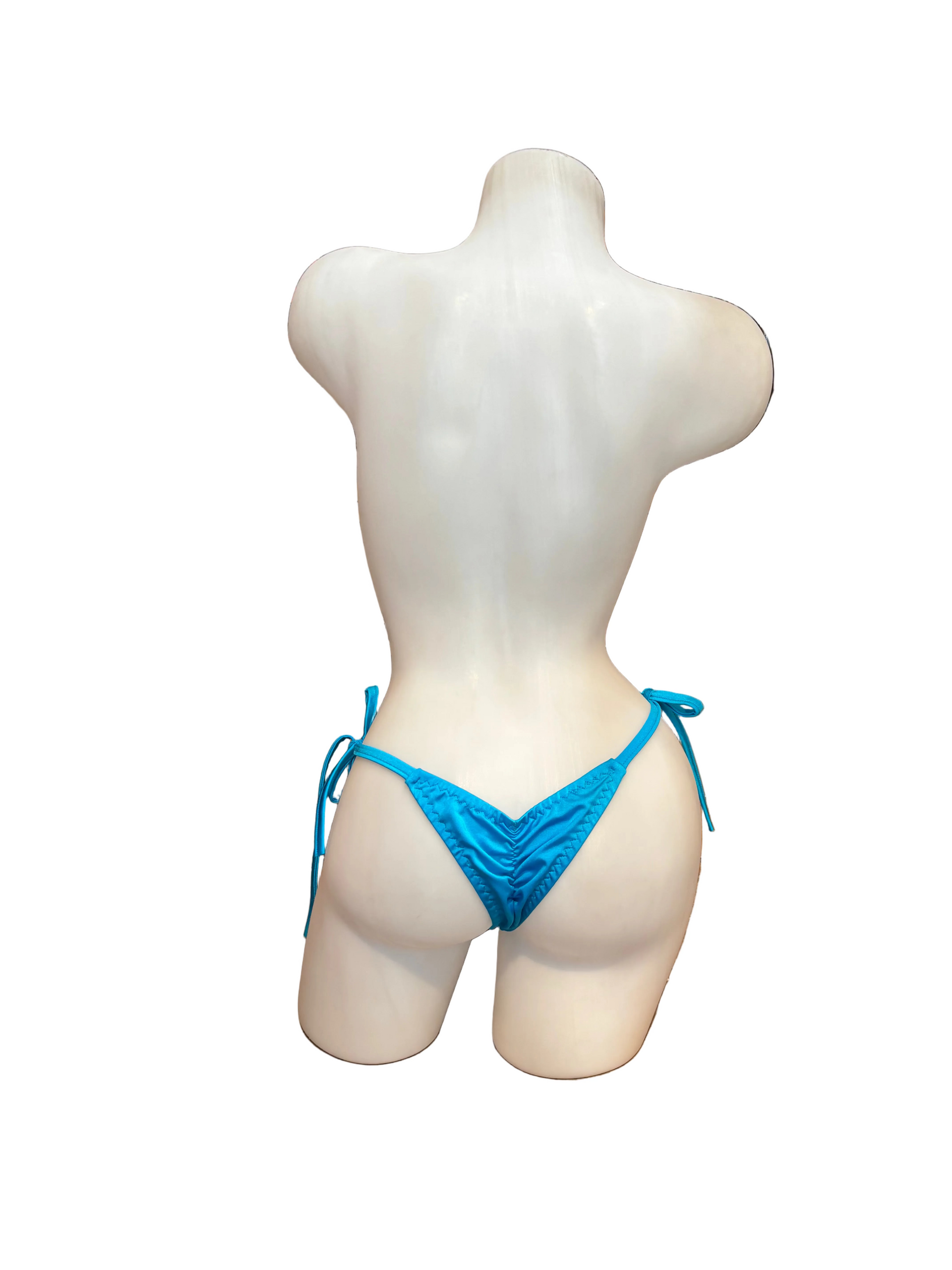 Scrunch Back Tie Sides Thong Turquoise - Model Express Vancouver