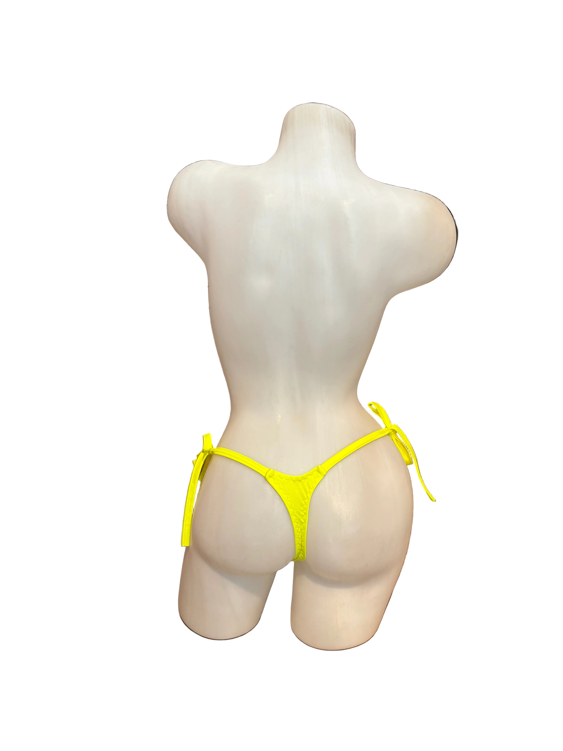 Side Tie Y-Back G-String Neon Yellow - Model Express Vancouver