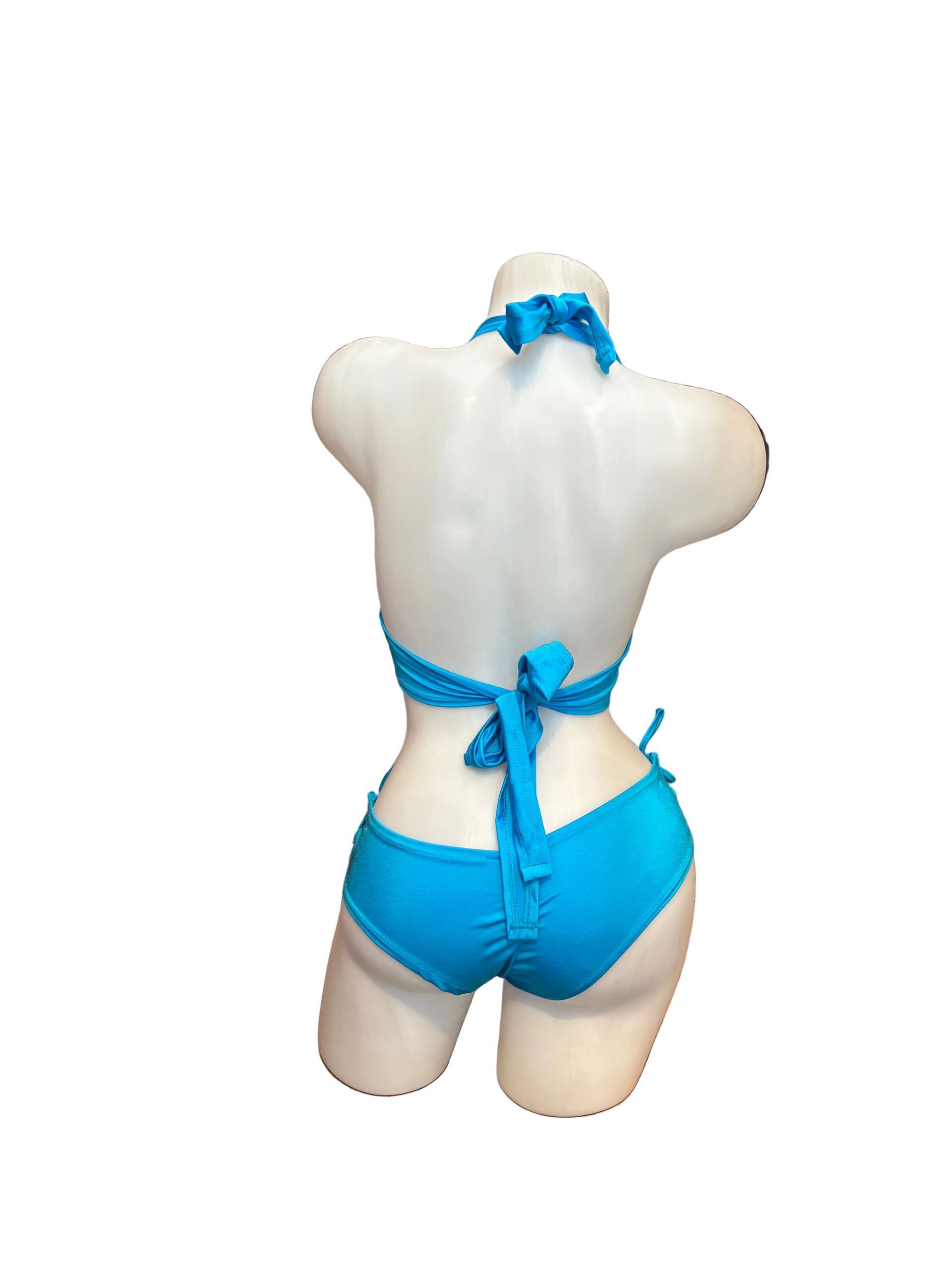 Lace Up Halter Top and Short Set Turquoise - Model Express Vancouver