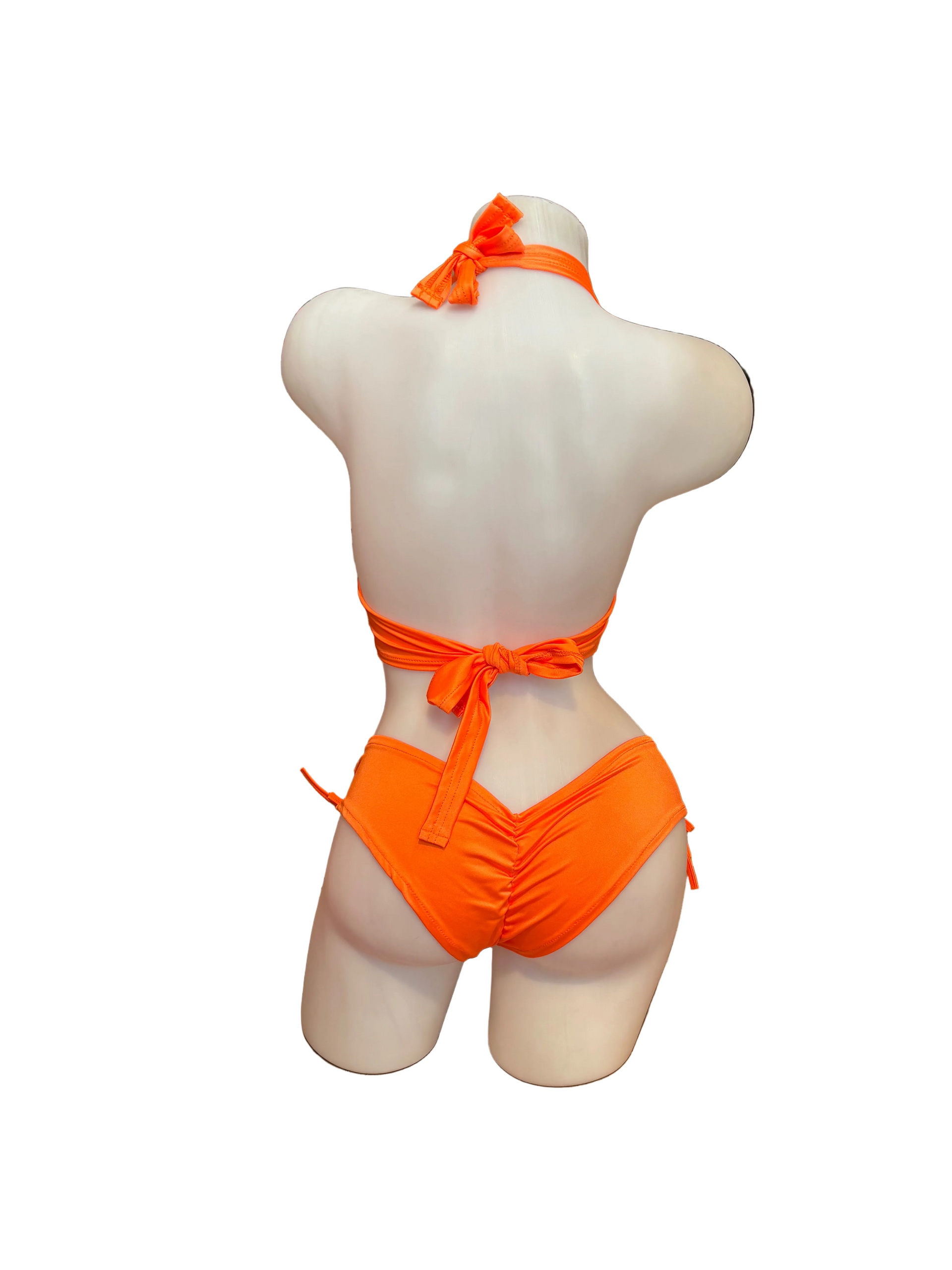 Lace Up Halter Top and Short Set Orange - Model Express Vancouver