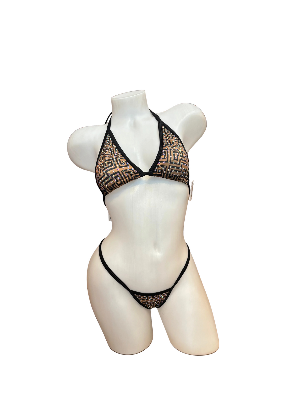 Rhinestone Bikini Design Brown - Model Express Vancouver