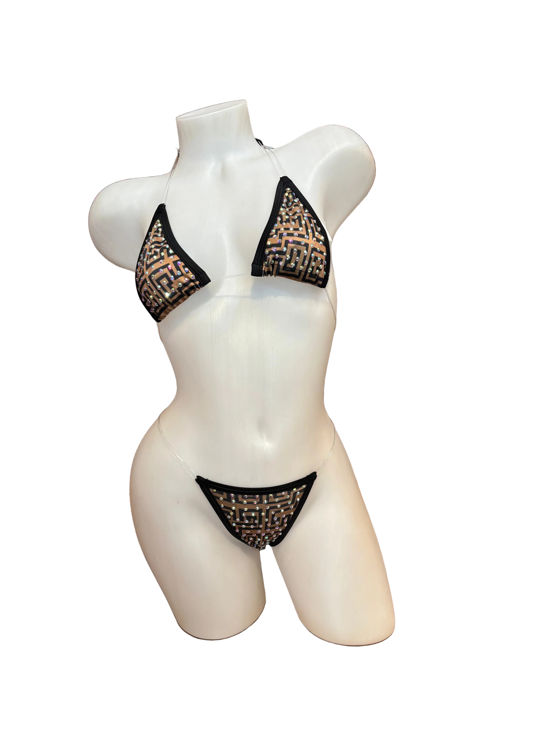Rhinestone Micro Bikini - Brown Design - Model Express Vancouver