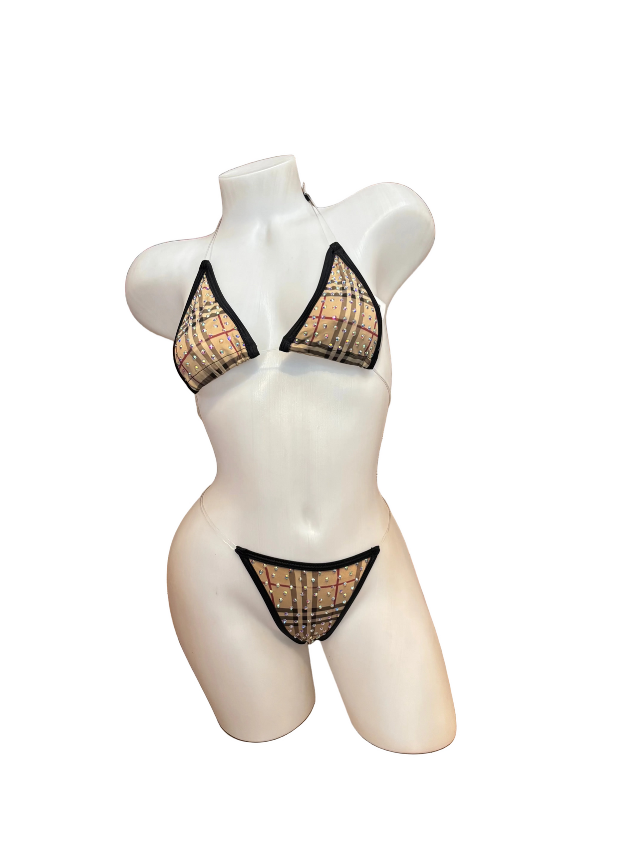 Rhinestone Micro Bikini - Design Light Brown - Model Express Vancouver