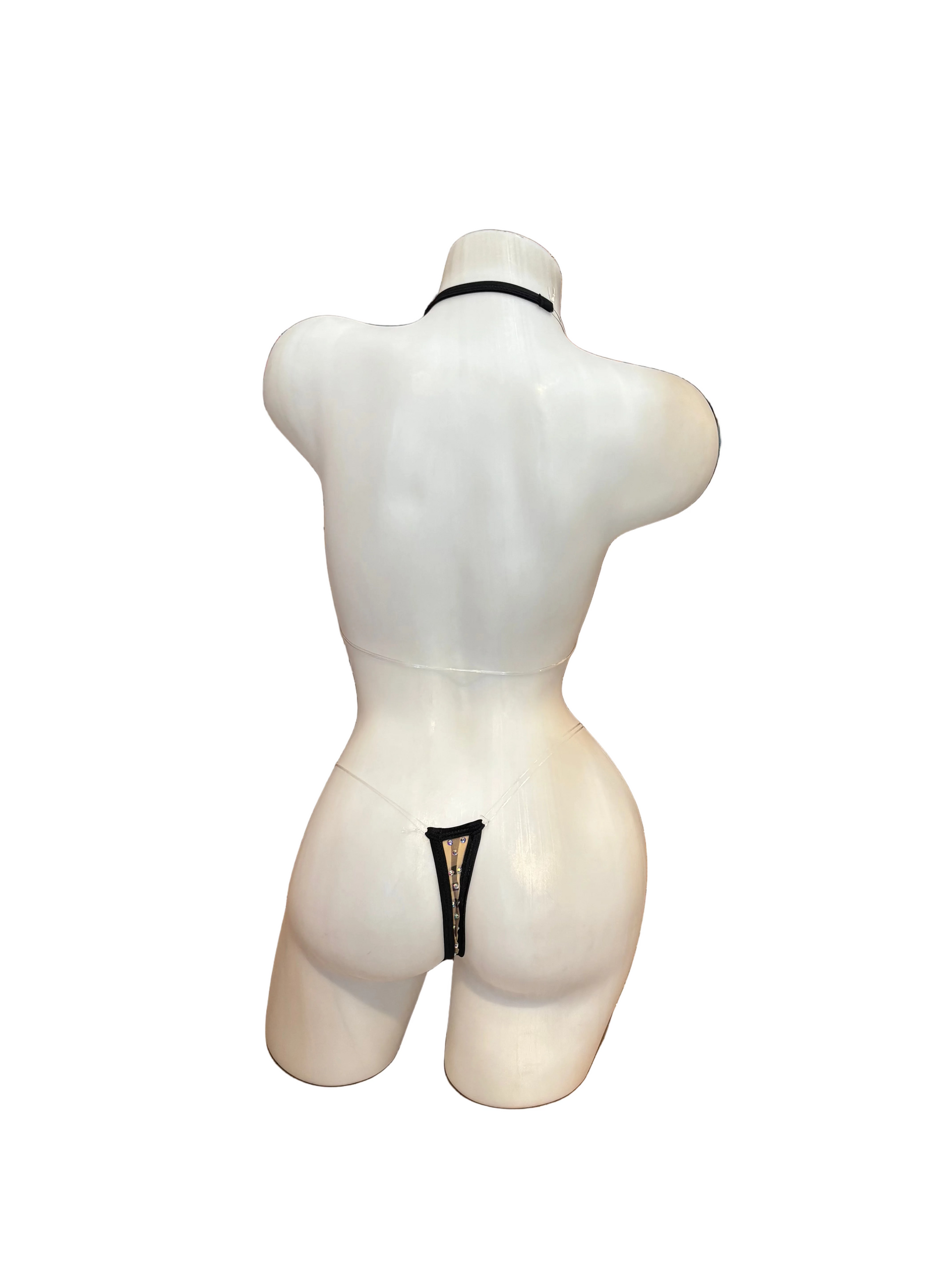 Rhinestone Micro Bikini - Design Light Brown - Model Express Vancouver