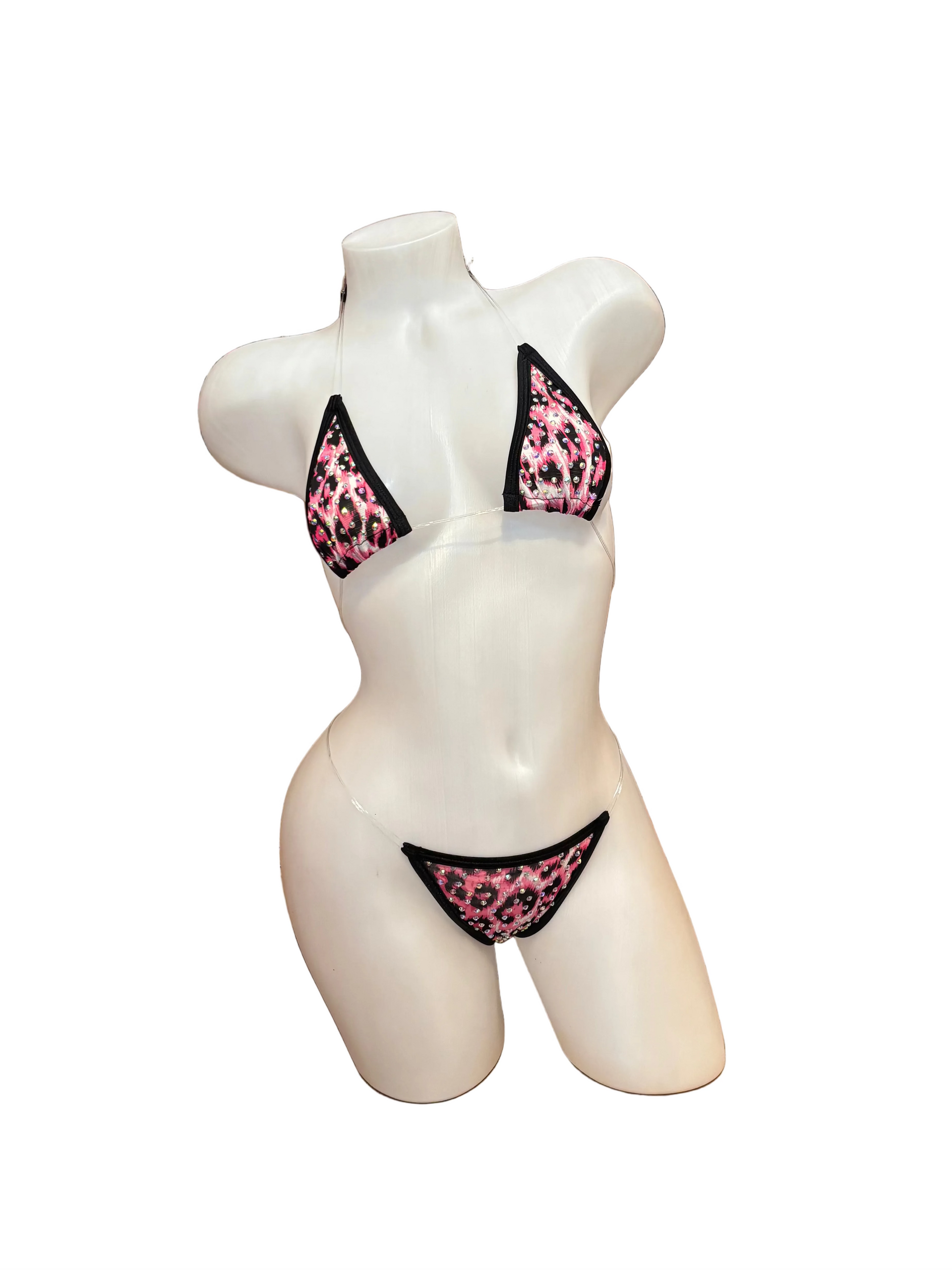 Rhinestone Micro Bikini - Pink Cheetah - Model Express Vancouver