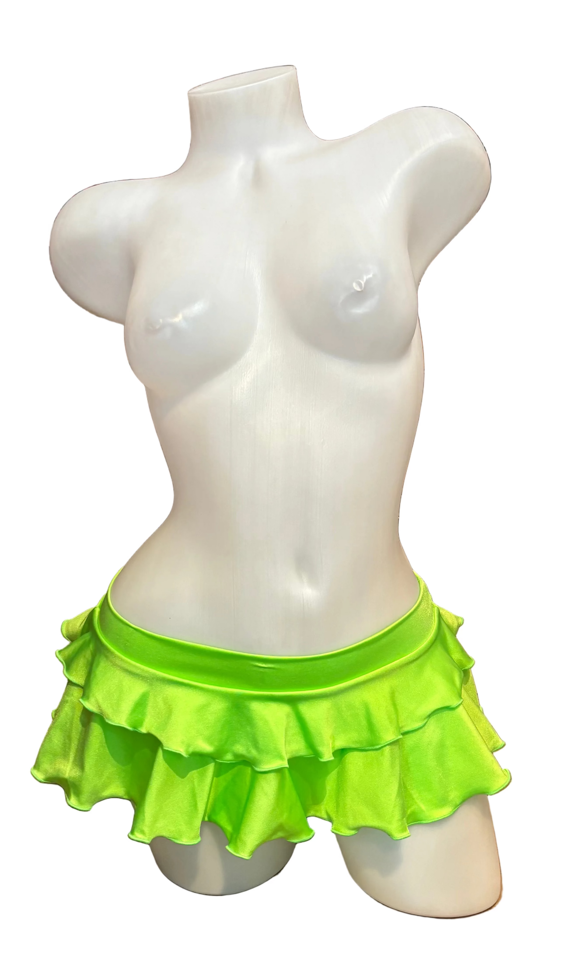 Double Layer Mini Skirt Neon Green - Model Express Vancouver