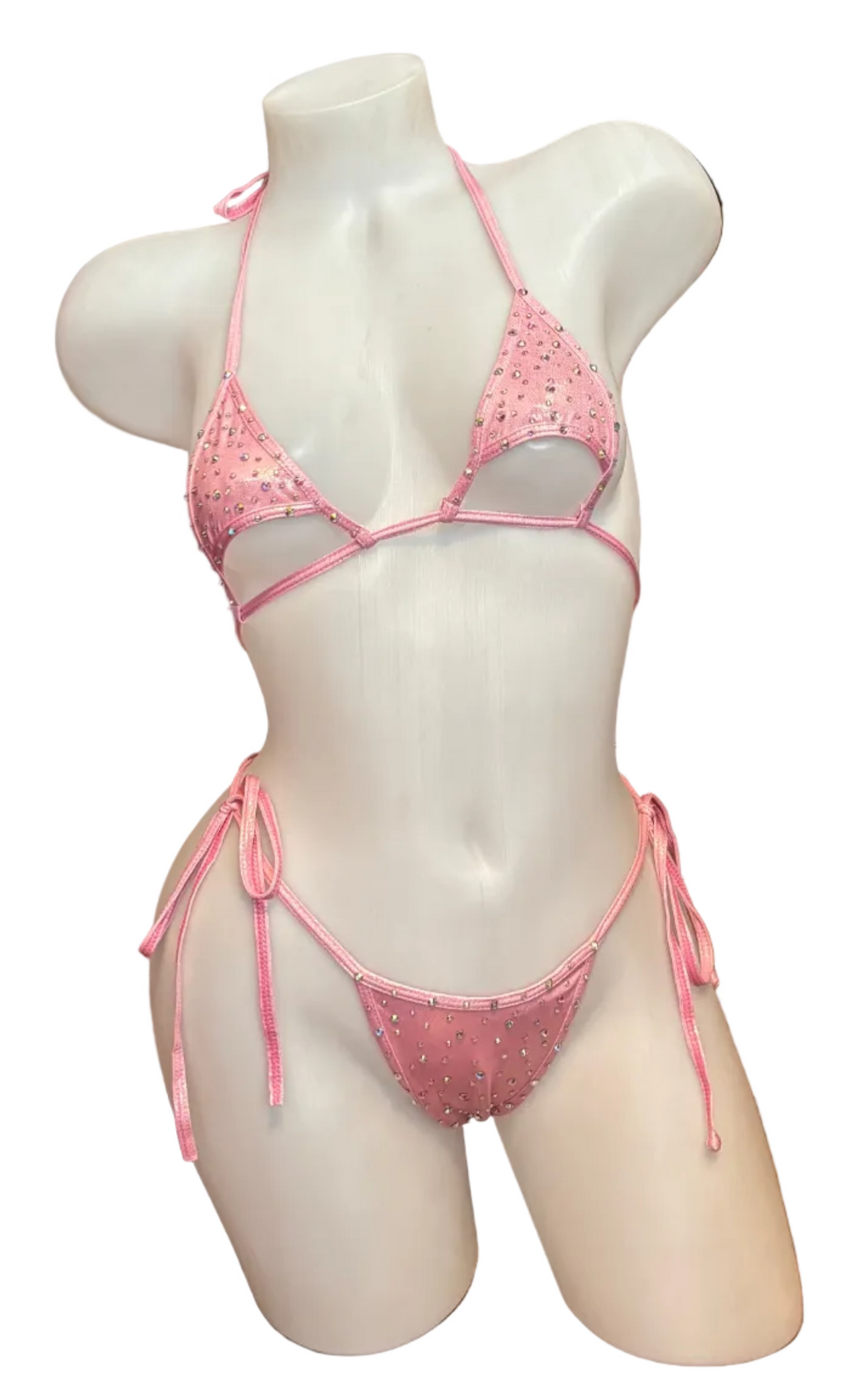 Crystal Under Bust Bikini Candy Pink