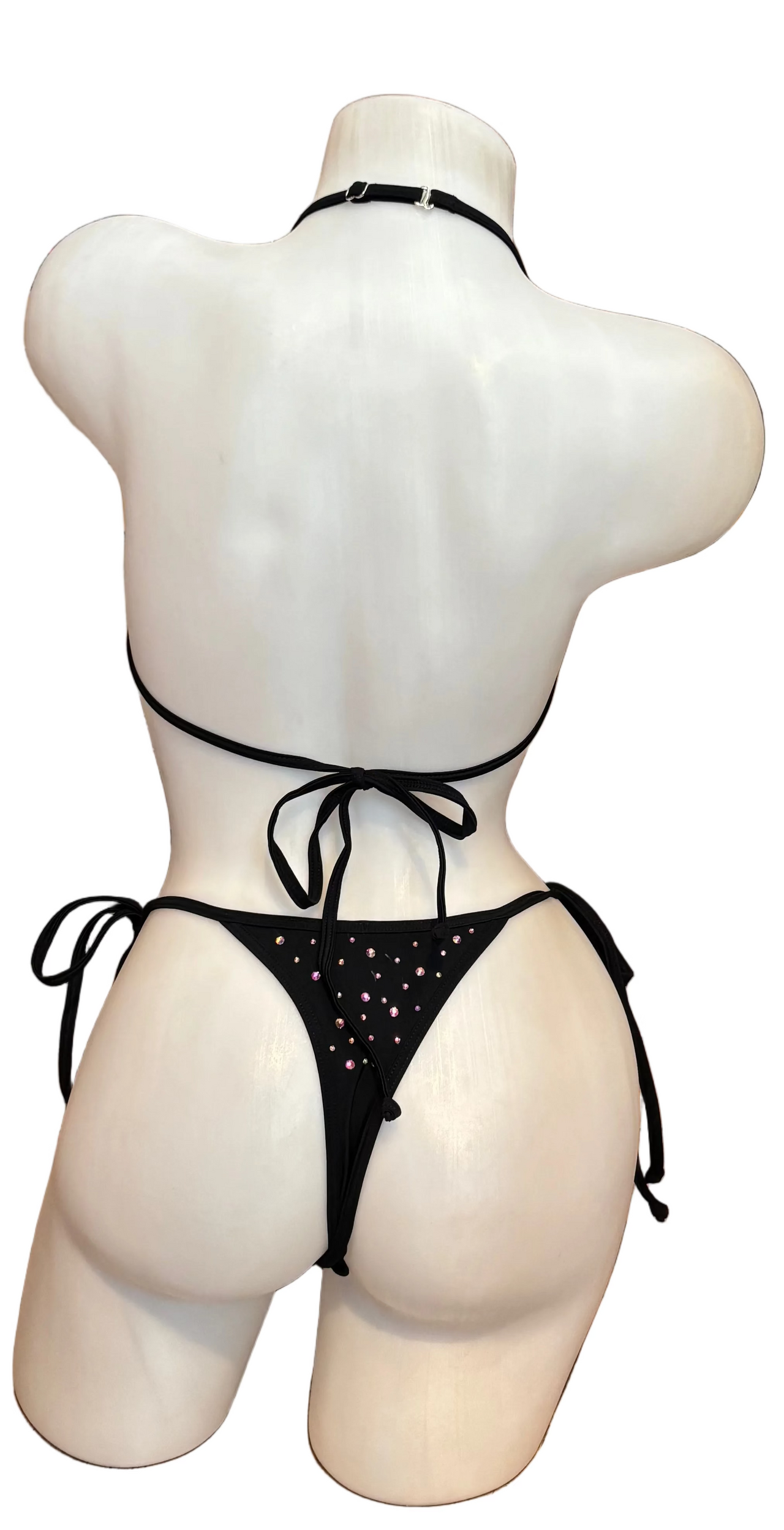 Crystal Skinny Top and Tie Bottoms Black