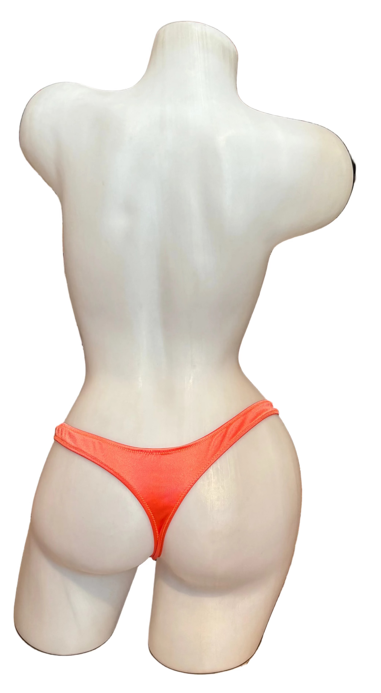Glossy T-Back Detachable Thong - Orange