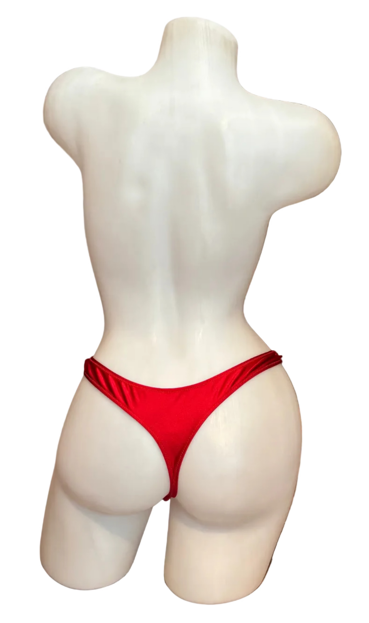 Glossy T-Back Detachable Thong - Red