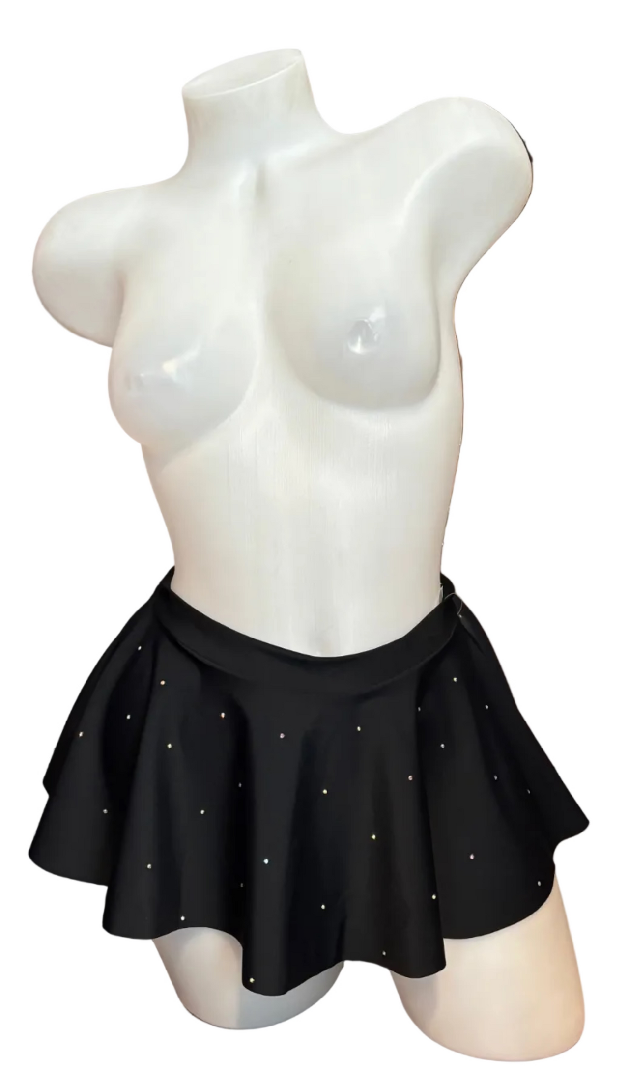 Crystal Flare Mini Skirt Black