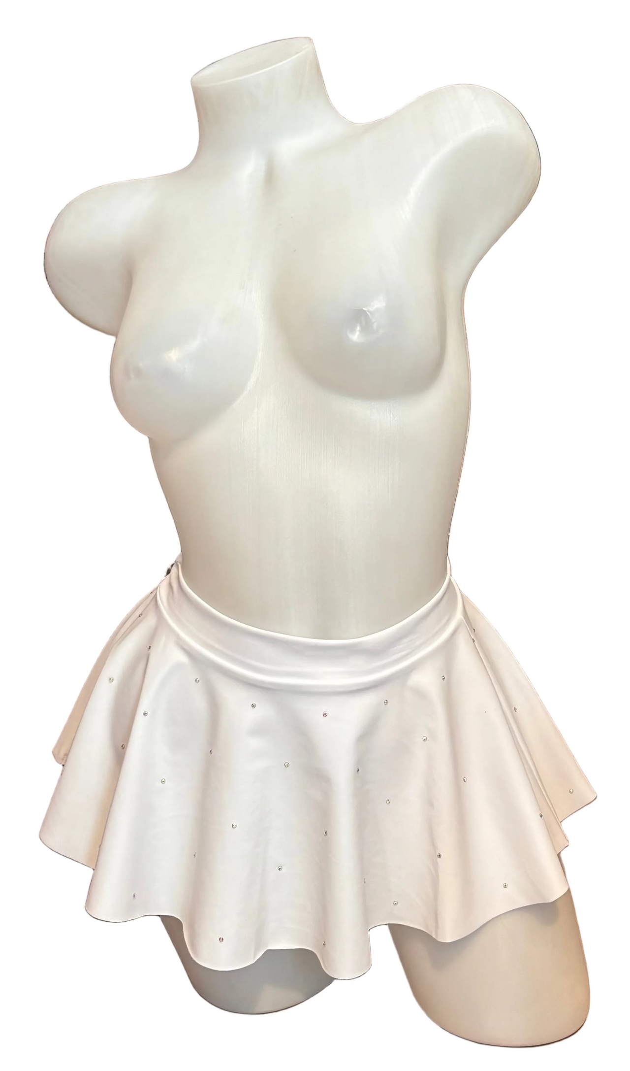 Crystal Flare Mini Skirt White