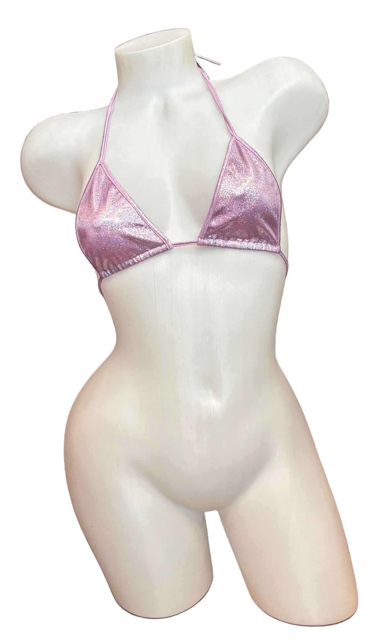 Glitter Skinny Bikini Top Lilac