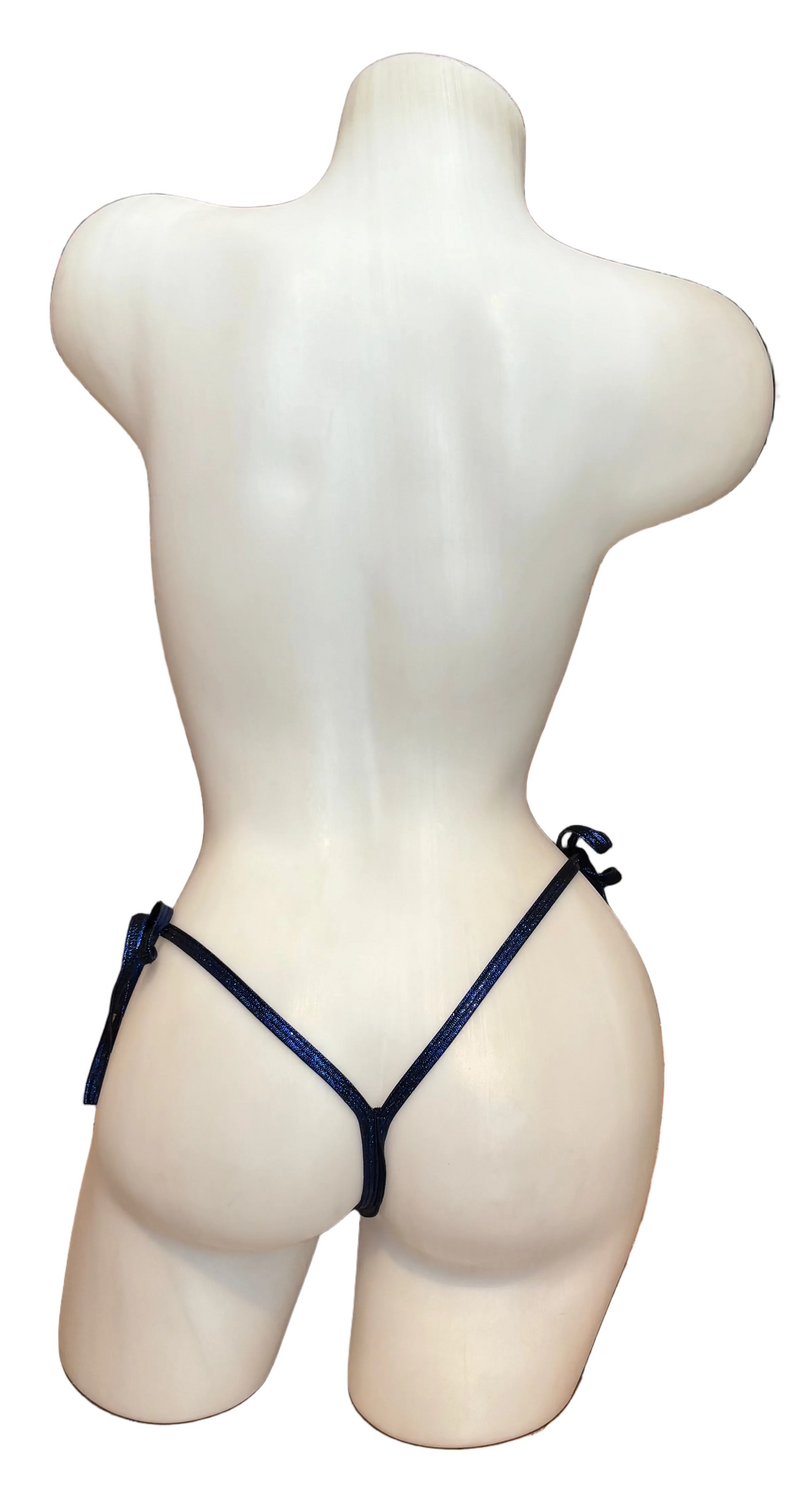 Glitter Side Tie Thong Royal Blue