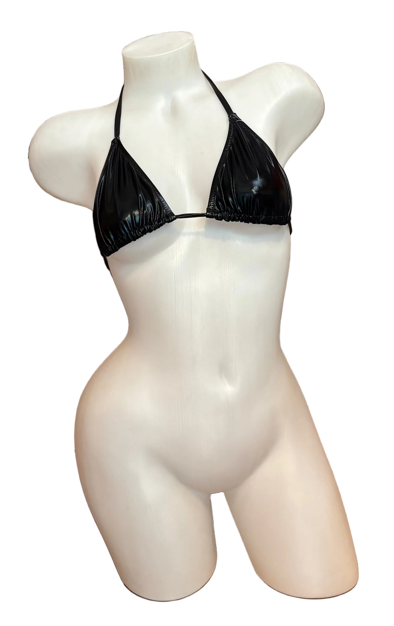 Skinny Tie Triangle Top - Black Matte