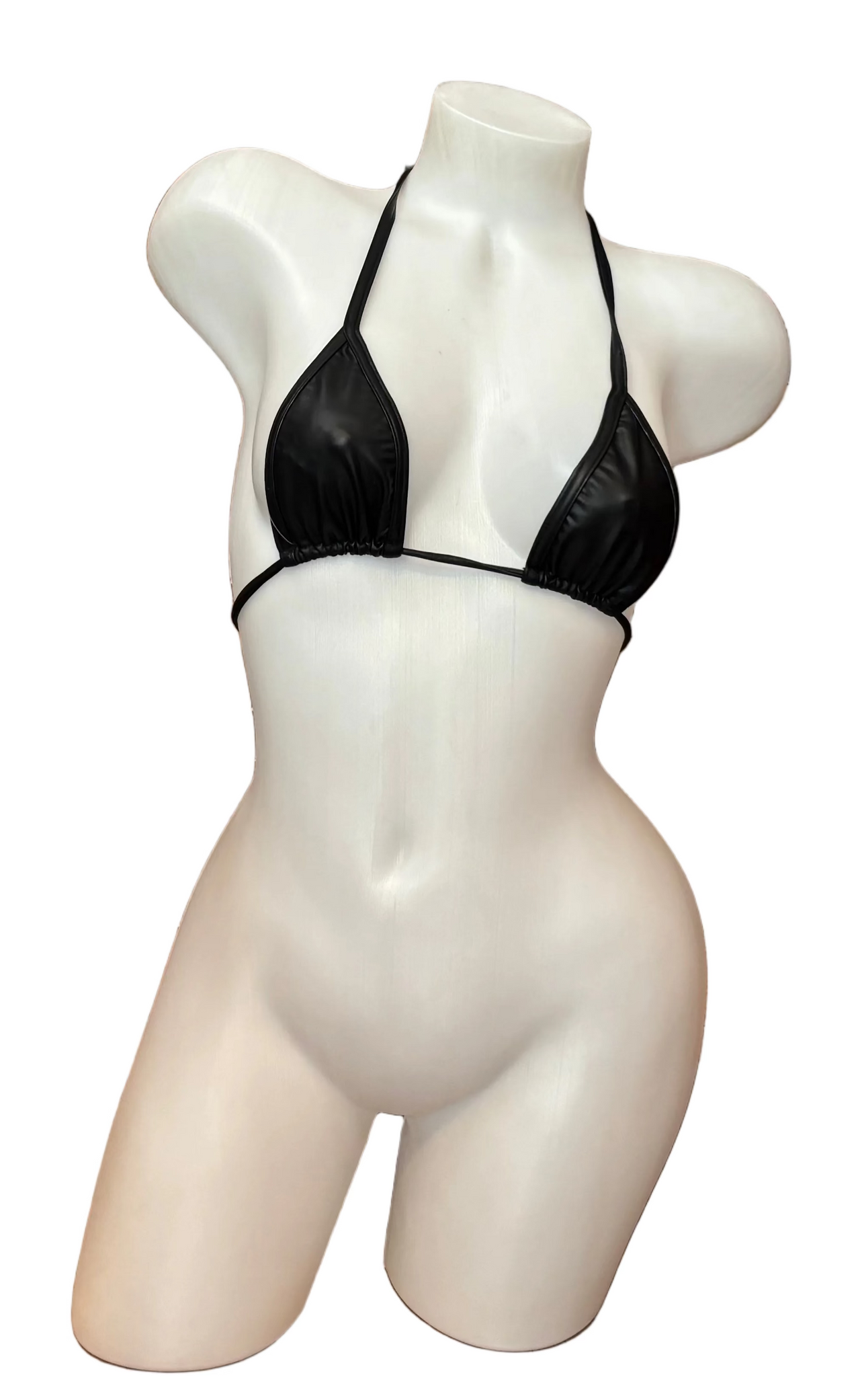 Skinny Tie Triangle Top - Black Matte