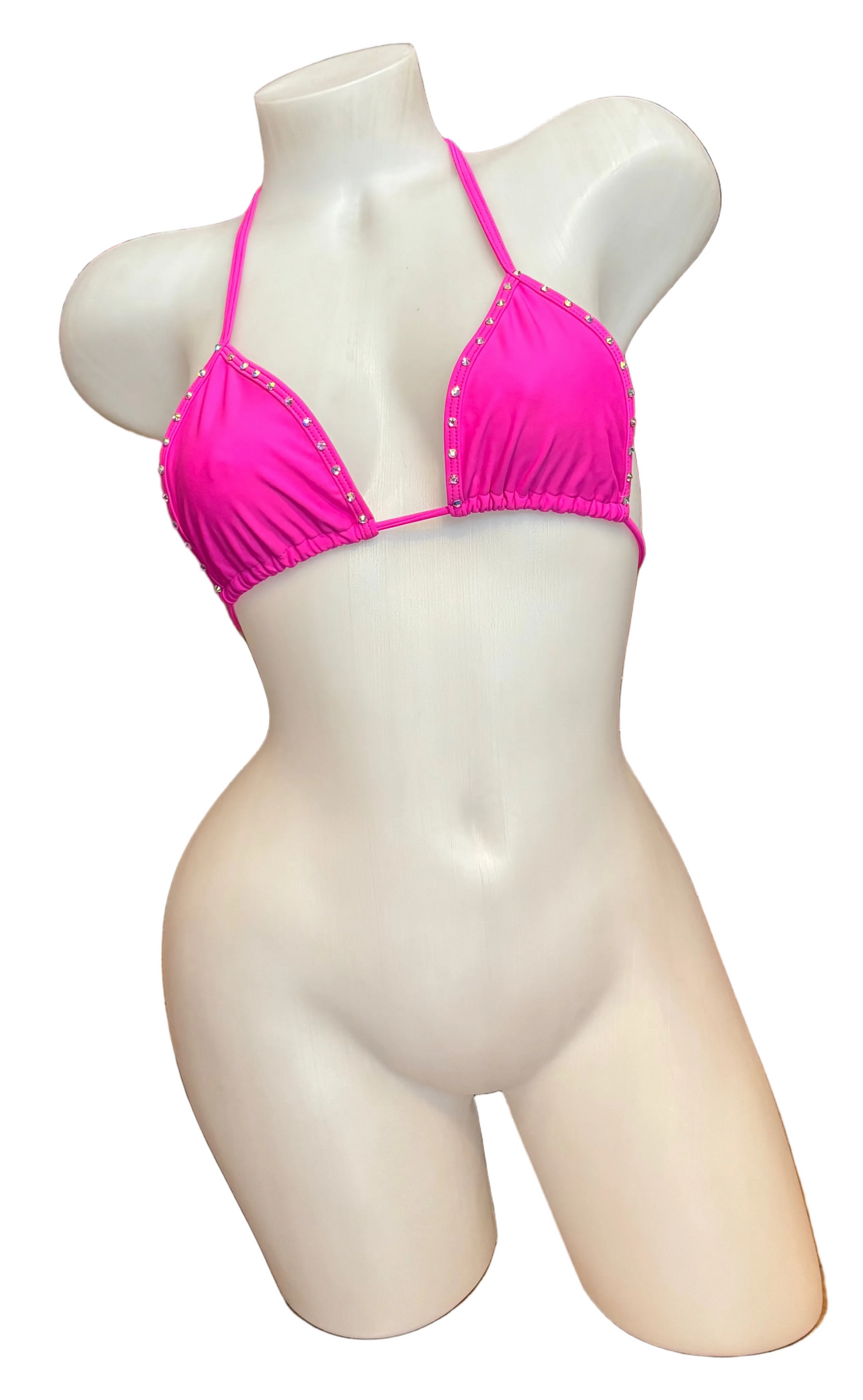 Crystal Tri Top - Hot Pink